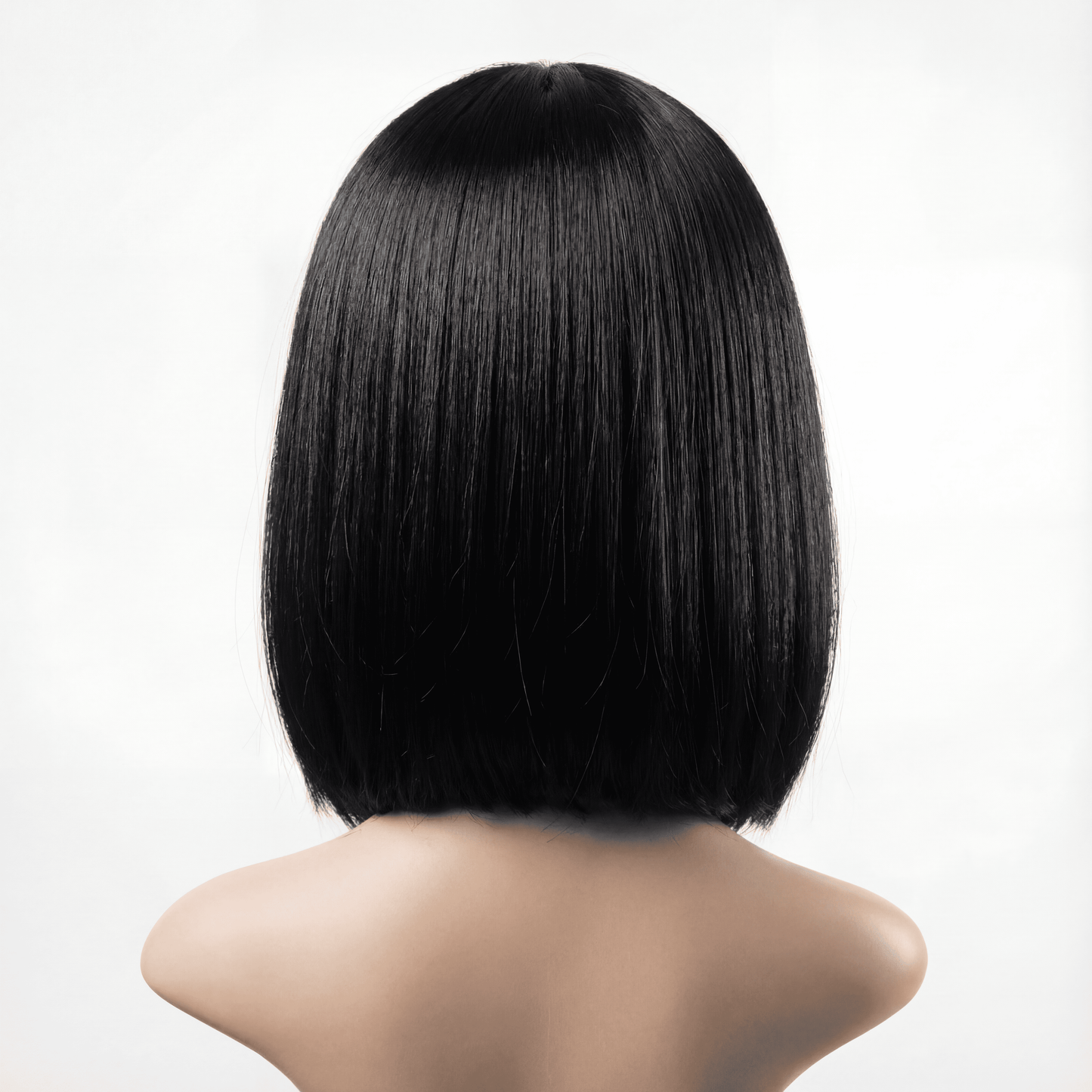 Short Straight Bob Synthetic Wig – No‑Lace Full Head Cover