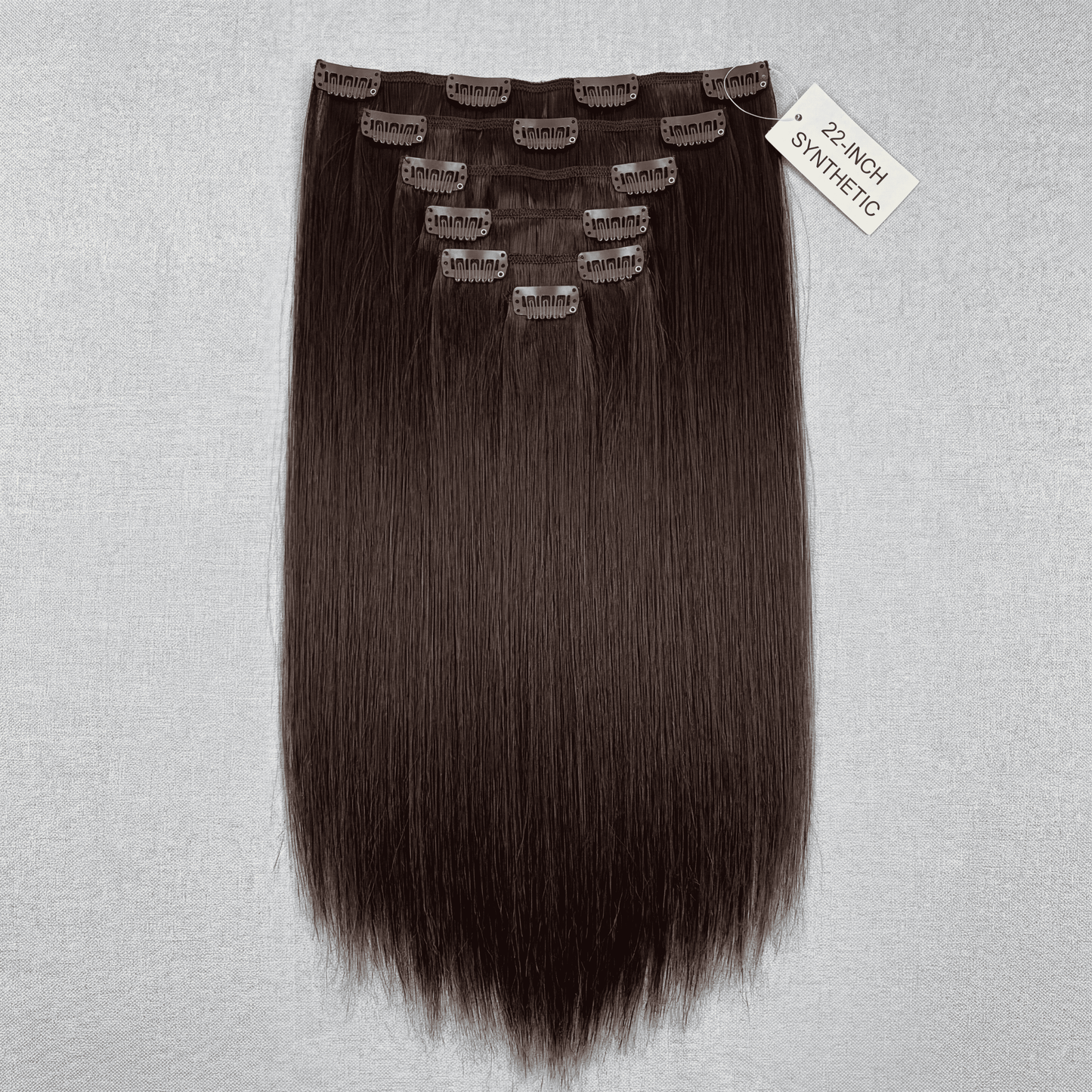 22‑Inch Straight Clip‑In Hair Extensions – 7pcs Set (Synthetic)