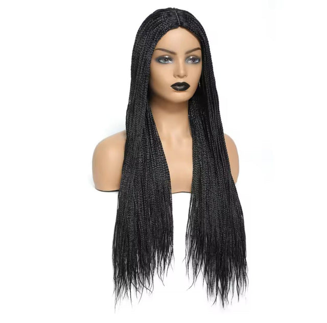 New Style Ombre Box Braided Wig for Women – Synthetic Long Braiding Hair Wig