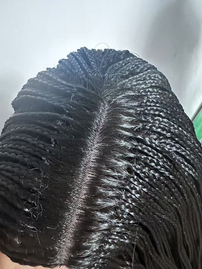 New Style Ombre Box Braided Wig for Women – Synthetic Long Braiding Hair Wig