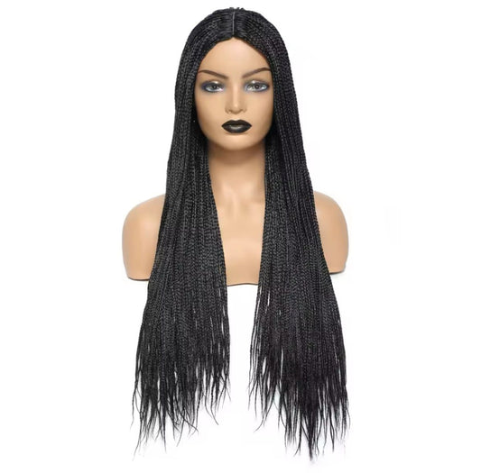 New Style Ombre Box Braided Wig for Women – Synthetic Long Braiding Hair Wig