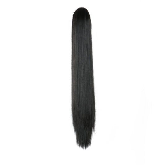 Long Straight Blonde Claw Clip Ponytail – Heat Resistant Synthetic Natural Wave Hair Extension