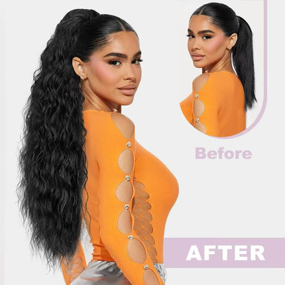 CECINILL Long Curly Drawstring Ponytail Extension for Women