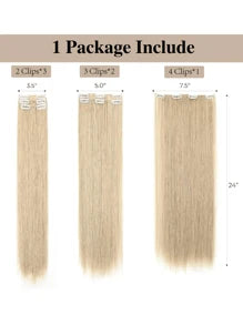 22‑Inch Straight Clip‑In Hair Extensions – 7pcs Set (Synthetic)