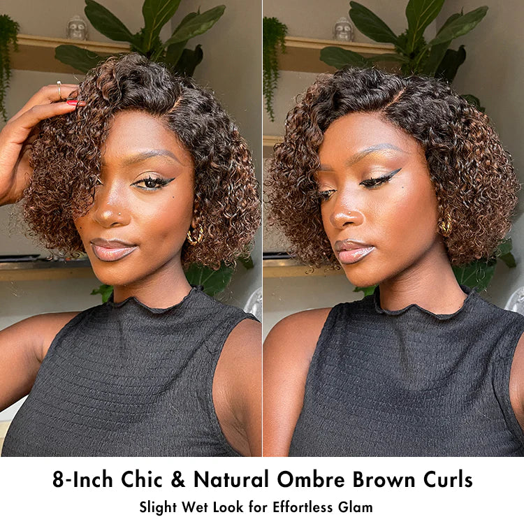 Curly 4×4 Closure Glueless Lace Wig – 100% Human Hair