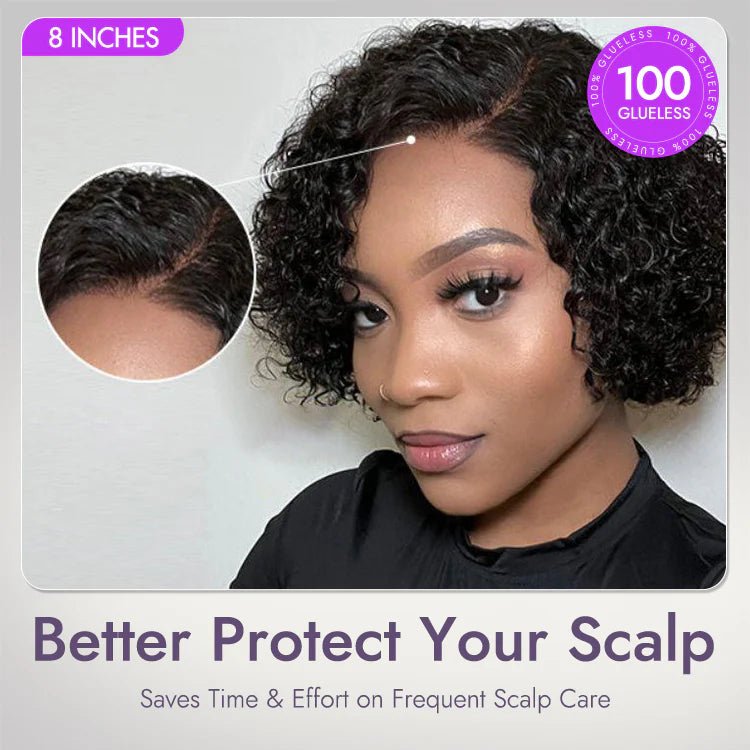 Curly 4×4 Closure Glueless Lace Wig – 100% Human Hair