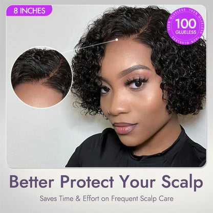 Curly 4×4 Closure Glueless Lace Wig – 100% Human Hair