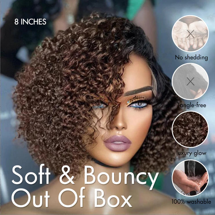 Curly 4×4 Closure Glueless Lace Wig – 100% Human Hair