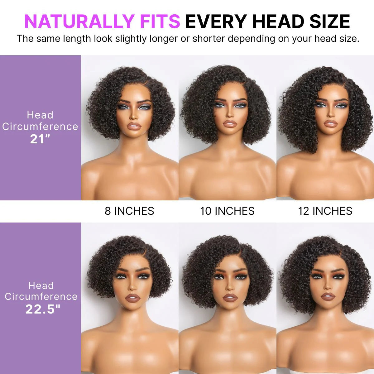 Curly 4×4 Closure Glueless Lace Wig – 100% Human Hair