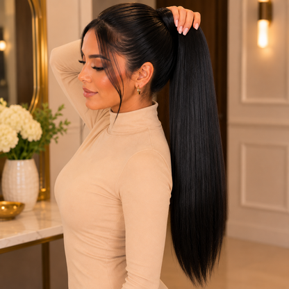 Long Straight Claw Clip Ponytail Extension – Soft Synthetic Hairpiece