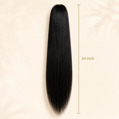 Long Straight Claw Clip Ponytail Extension – Soft Synthetic Hairpiece