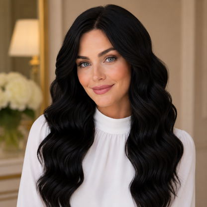 20 Inch Black Wavy Synthetic Wig – No Lace Wig