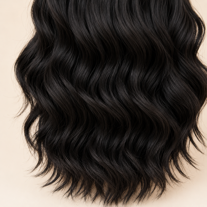 20 Inch Black Wavy Synthetic Wig – No Lace Wig