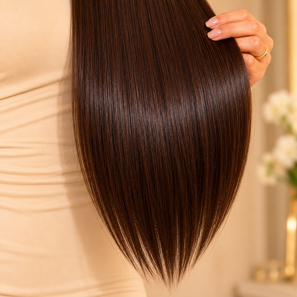 Long Straight Claw Clip Ponytail Extension – Dark Brown Synthetic Hairpiece