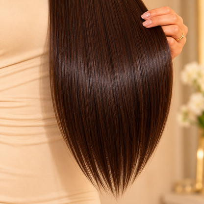Long Straight Claw Clip Ponytail Extension – Dark Brown Synthetic Hairpiece