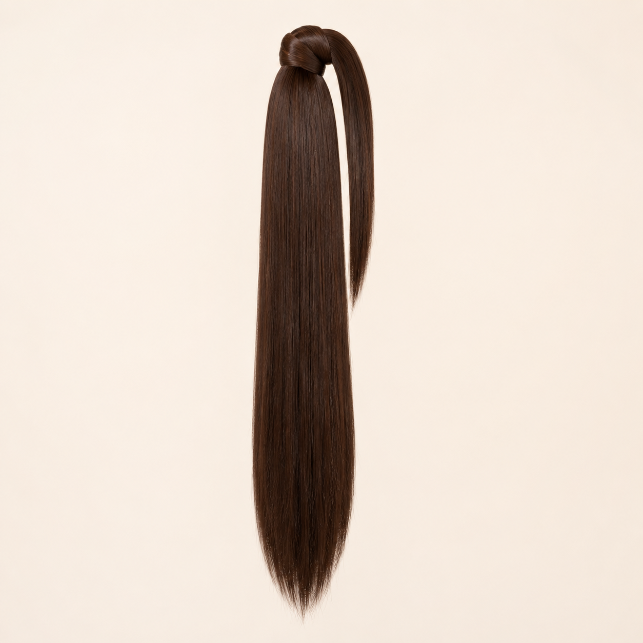 Long Straight Claw Clip Ponytail Extension – Dark Brown Synthetic Hairpiece