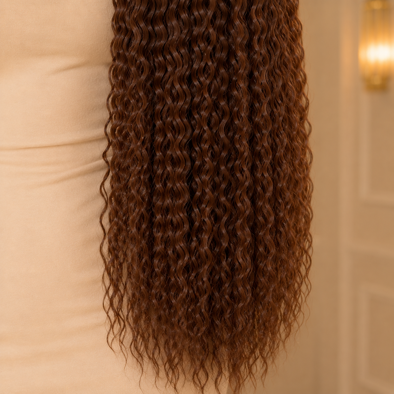 Long Corn Curly Drawstring Ponytail Extension – Synthetic High Temperature Fiber Hairpiece