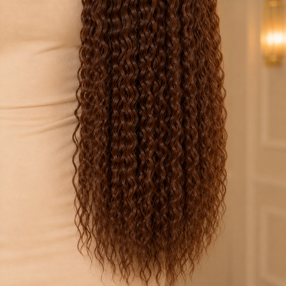 Long Corn Curly Drawstring Ponytail Extension – Synthetic High Temperature Fiber Hairpiece