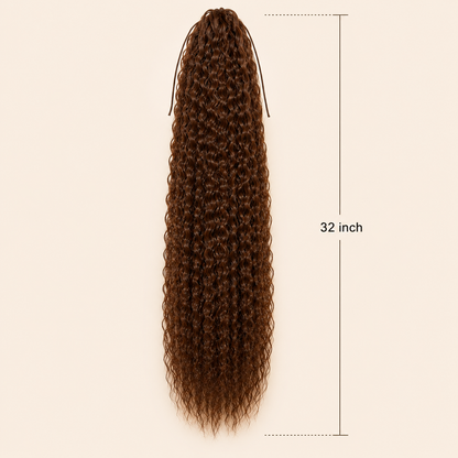 Long Corn Curly Drawstring Ponytail Extension – Synthetic High Temperature Fiber Hairpiece