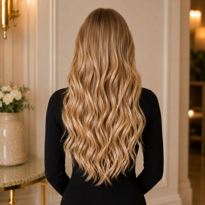 45cm Body Wave Wire Clip-In Hair Extensions – #16H613 Dirty Blonde Synthetic