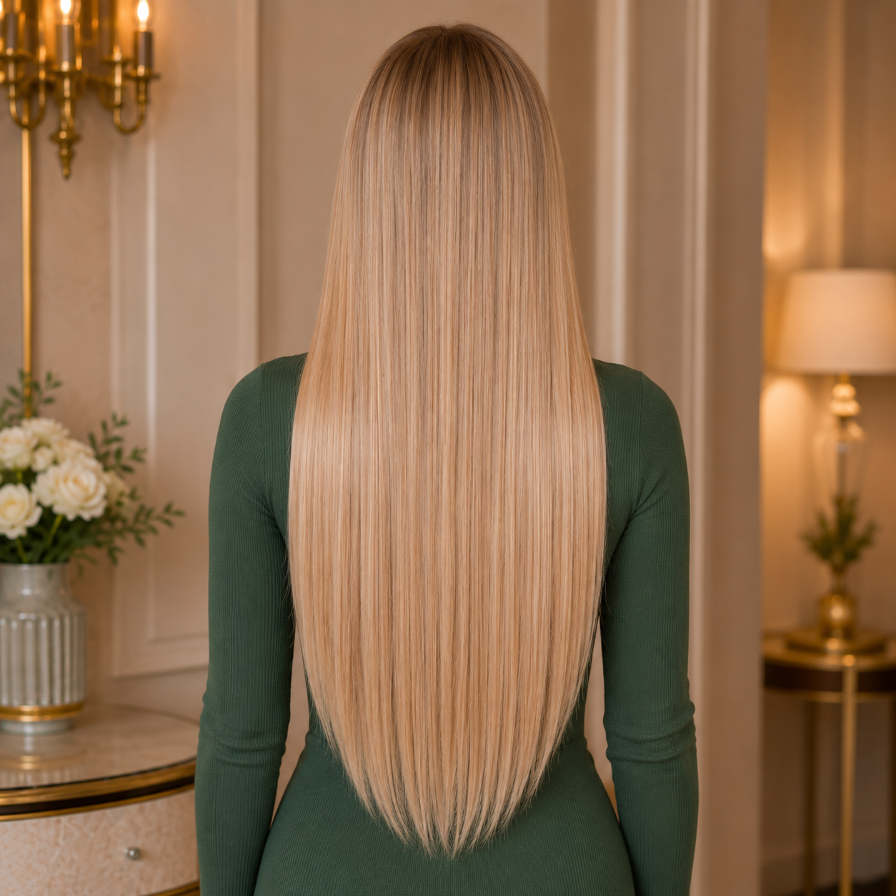 7PCS Straight Clip-In Hair Extensions 22 Inch – Heat-Resistant Synthetic Fiber