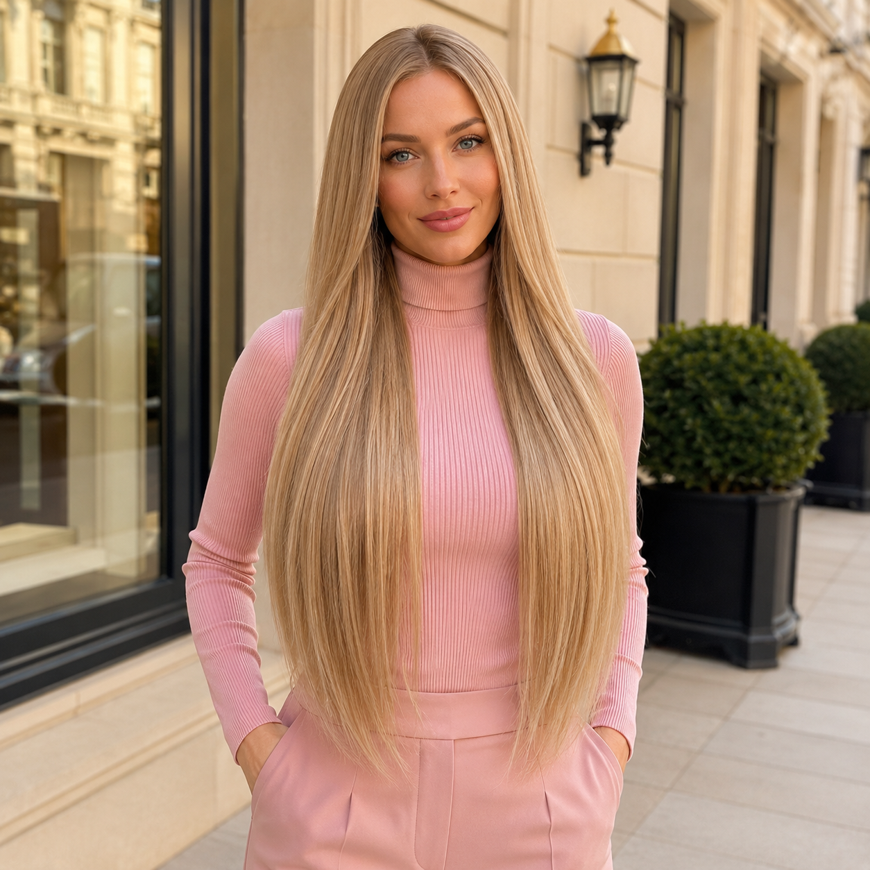 7PCS Straight Clip-In Hair Extensions 22 Inch – Heat-Resistant Synthetic Fiber