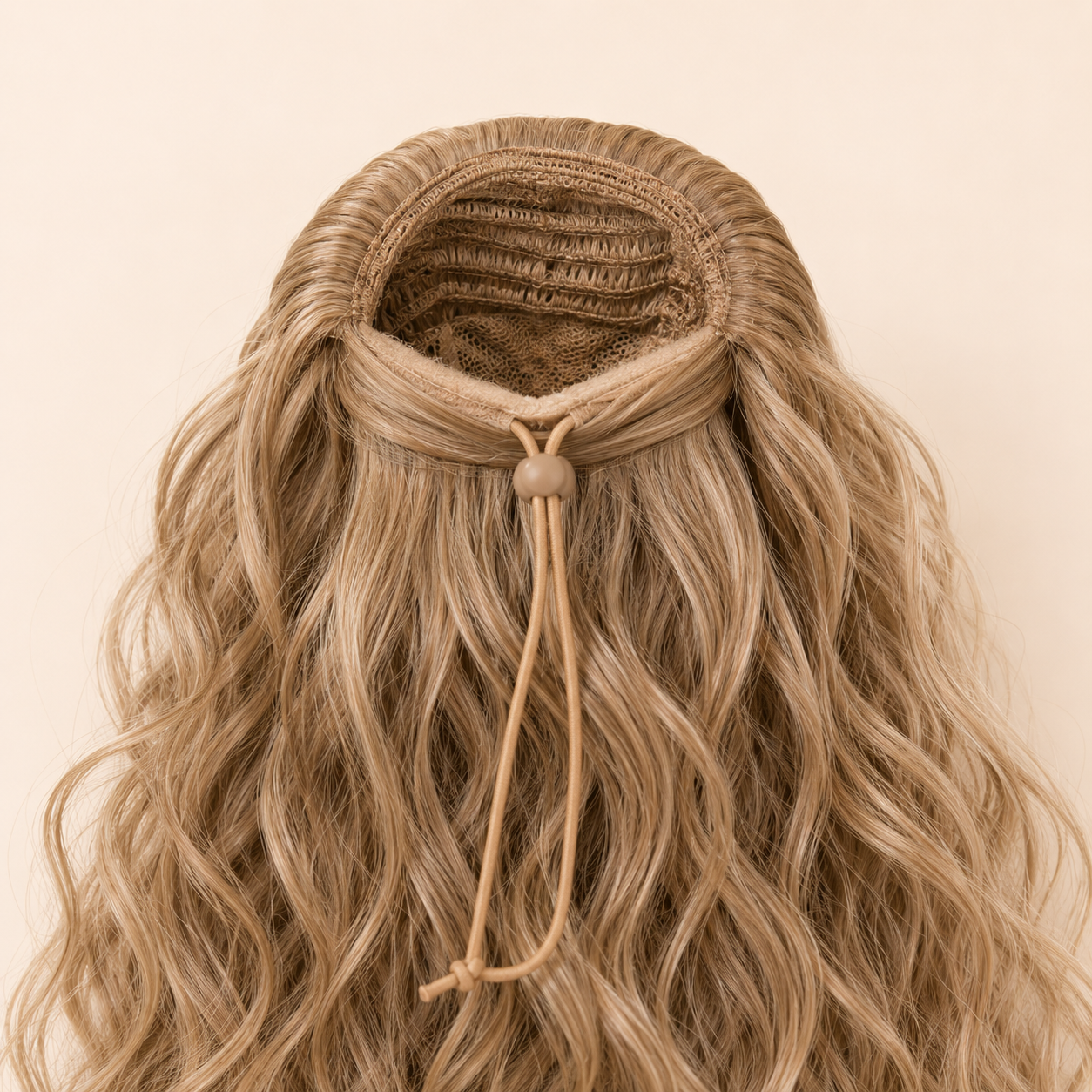 Long Blonde Drawstring Afro Wavy Ponytail Hair Extension – Synthetic