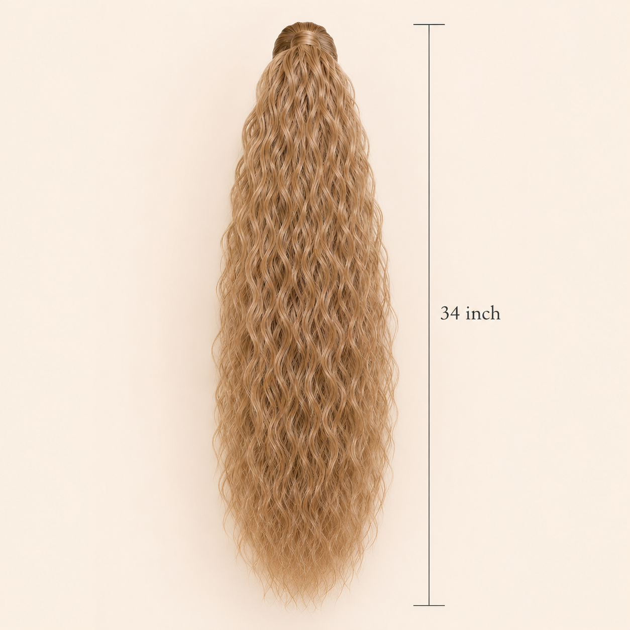 Long Blonde Drawstring Afro Wavy Ponytail Hair Extension – Synthetic