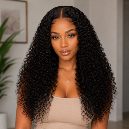 5x5 HD Lace Glueless Jerry Curly Wig 100% Human Hair – Wear & Go Natural Curly Lace Closure Wig