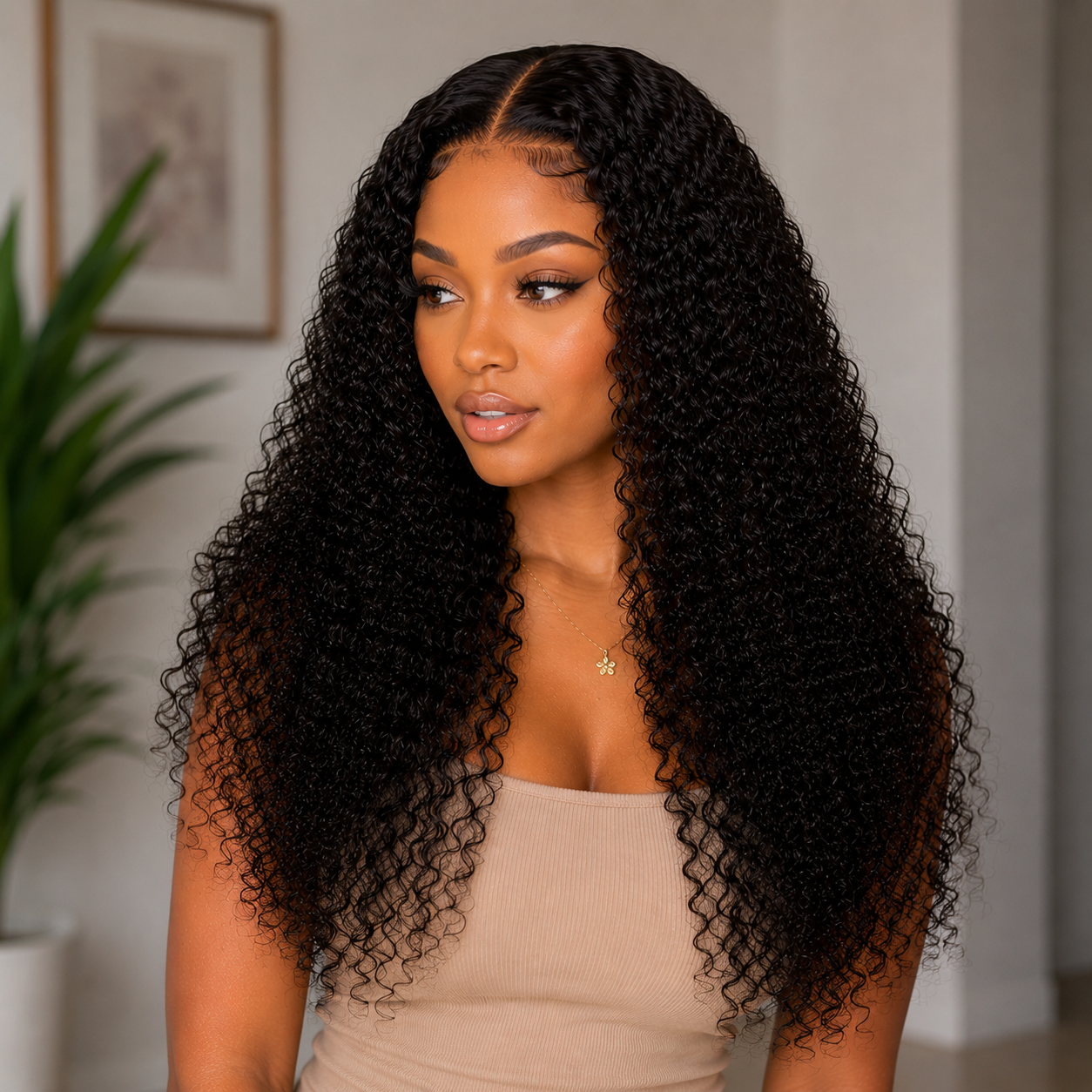 5x5 HD Lace Glueless Jerry Curly Wig 100% Human Hair – Wear & Go Natural Curly Lace Closure Wig