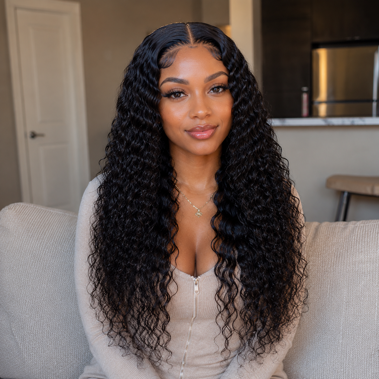 5x5 HD Lace Glueless Water Wave Wig 100% Human Hair – Wear & Go Natural Wavy Lace Closure Wig