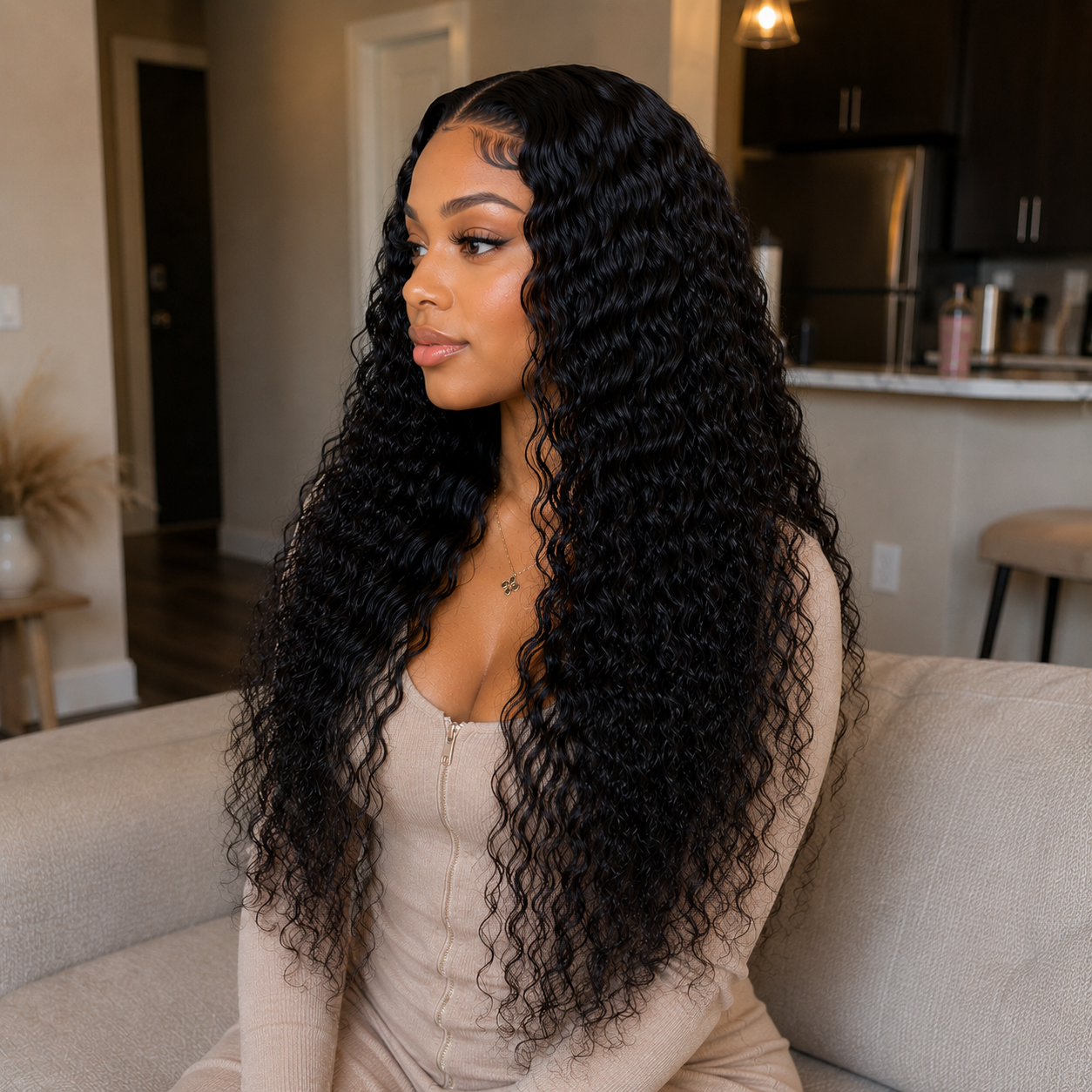 5x5 HD Lace Glueless Water Wave Wig 100% Human Hair – Wear & Go Natural Wavy Lace Closure Wig