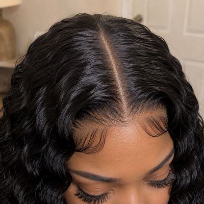 5x5 HD Lace Glueless Water Wave Wig 100% Human Hair – Wear & Go Natural Wavy Lace Closure Wig