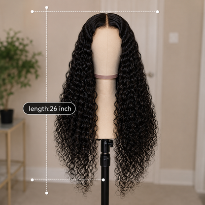 5x5 HD Lace Glueless Water Wave Wig 100% Human Hair – Wear & Go Natural Wavy Lace Closure Wig