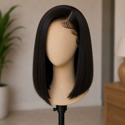 5x5 HD Lace Glueless Straight Bob Wig 100% Human Hair – Left C Part Wear & Go Lace Closure Wig