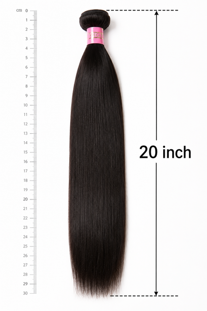 Brazilian Bone Straight Human Hair Bundle – 100% Virgin Hair 20 Inch