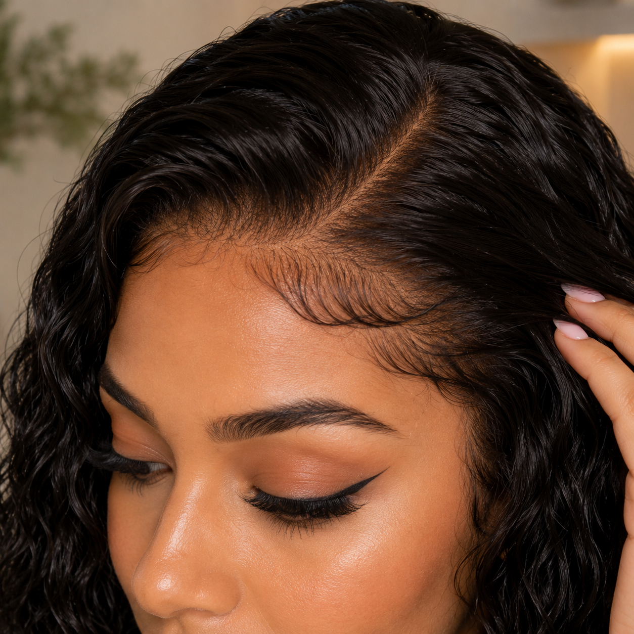 4x4 HD Lace Water Wave Glueless Wig – 100% Human Hair Closure Wig