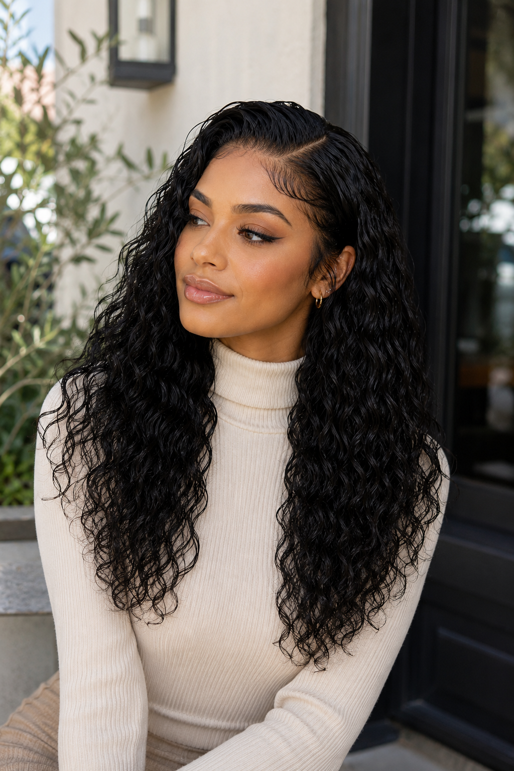 4x4 HD Lace Water Wave Glueless Wig – 100% Human Hair Closure Wig