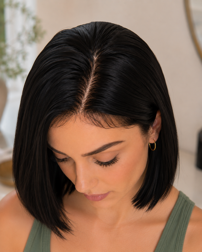Straight V Part Bob Wig 100% Human Hair – 180% Density