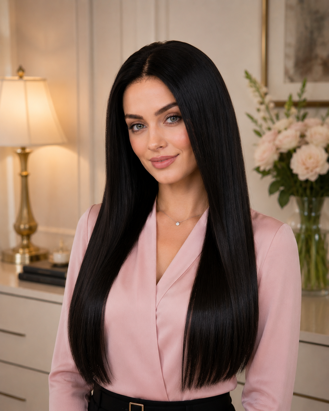 Straight V Part Wig 100% Human Hair – 180% Density