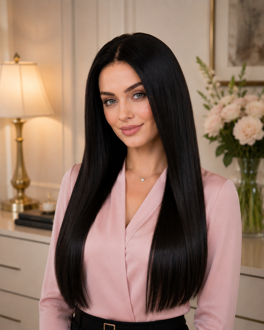 Straight V Part Wig 100% Human Hair – 180% Density