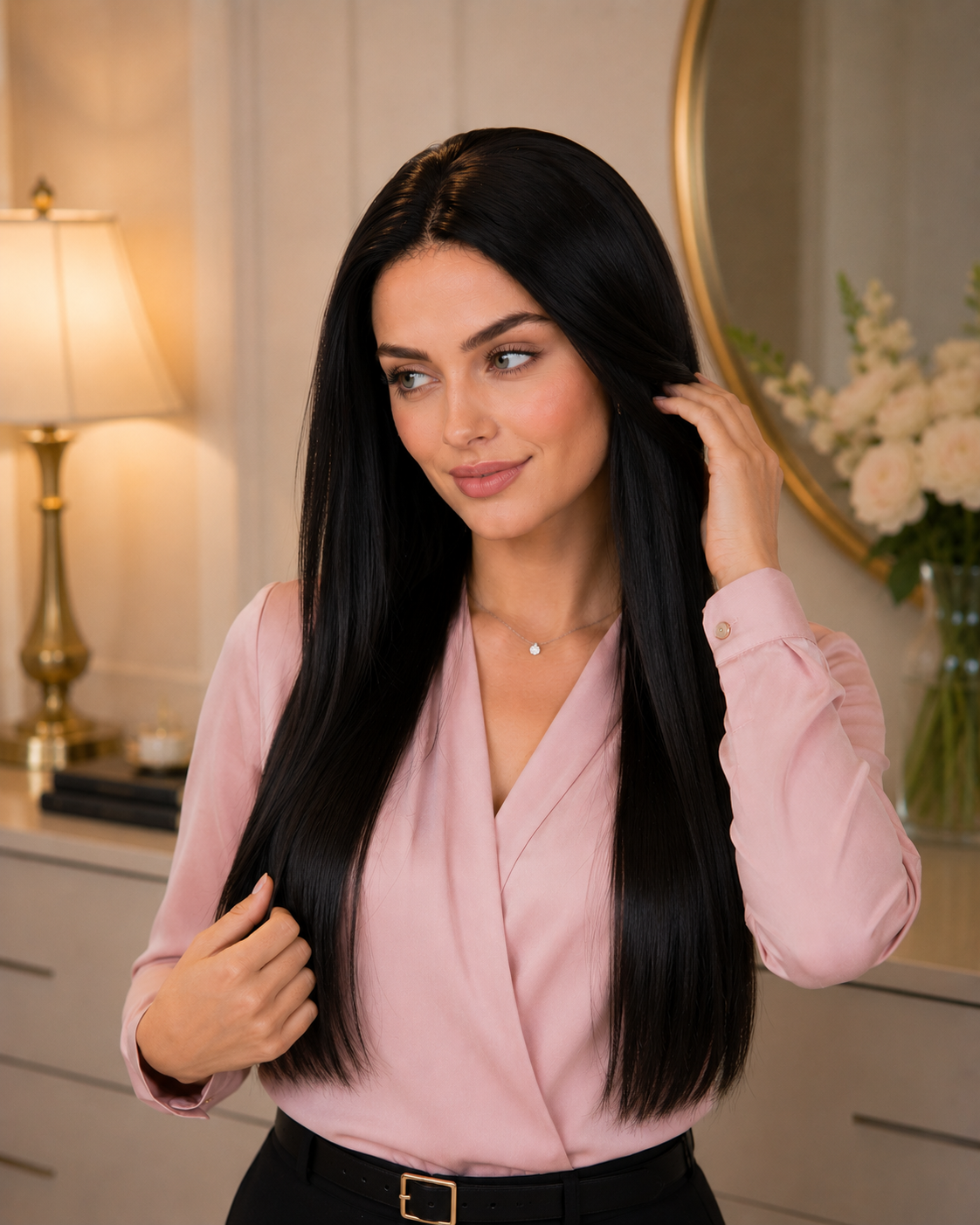 Straight V Part Wig 100% Human Hair – 180% Density