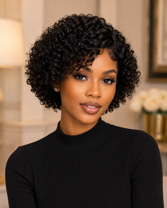 Curly 4×4 Lace Closure Glueless Human Hair Wig