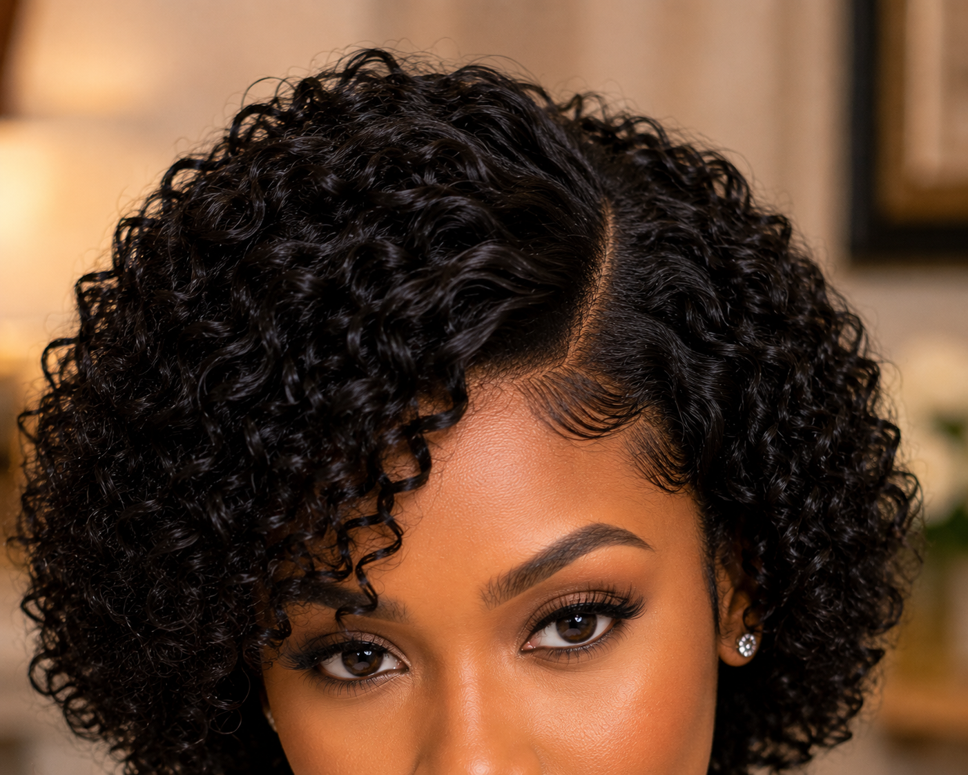 Curly 4×4 Lace Closure Glueless Human Hair Wig