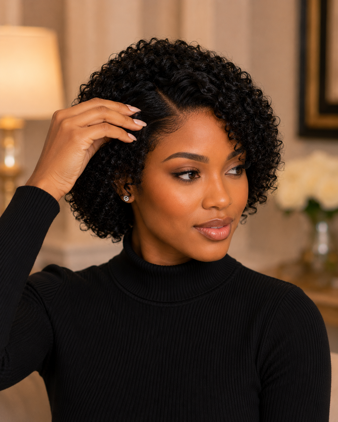 Curly 4×4 Lace Closure Glueless Human Hair Wig
