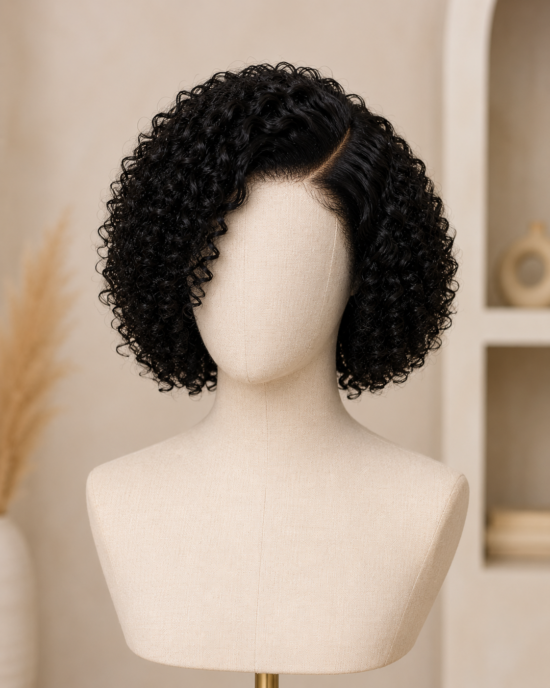 Curly 4×4 Lace Closure Glueless Human Hair Wig