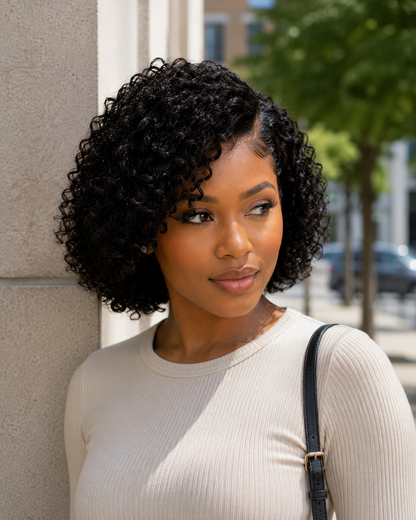 Curly 4×4 Lace Closure Glueless Human Hair Wig