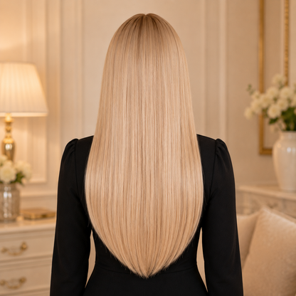 13x6 HD Lace Front Blonde Straight Synthetic Wig – 22 Inch Long Lace Wig