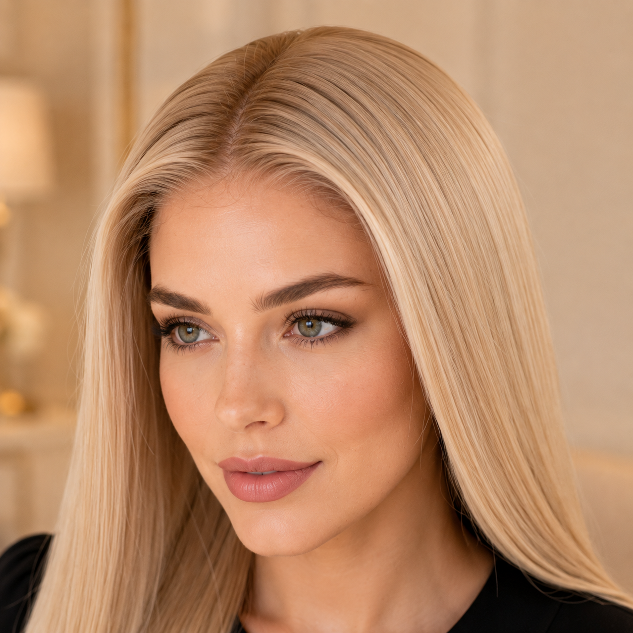 13x6 HD Lace Front Blonde Straight Synthetic Wig – 22 Inch Long Lace Wig