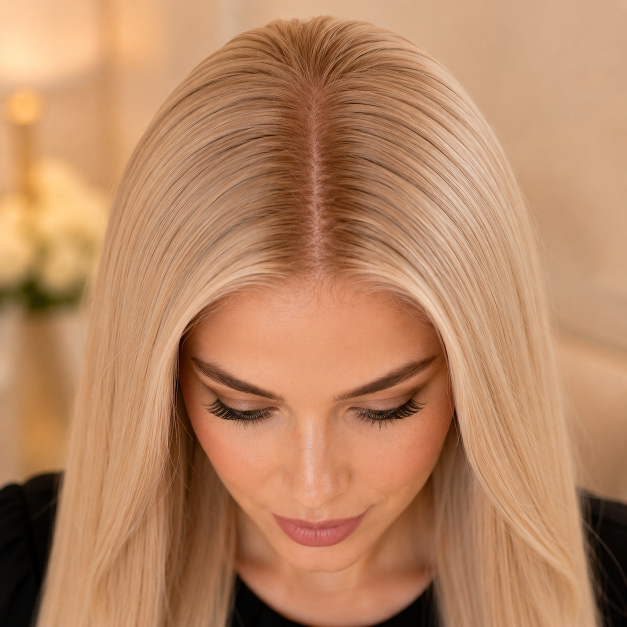 13x6 HD Lace Front Blonde Straight Synthetic Wig – 22 Inch Long Lace Wig
